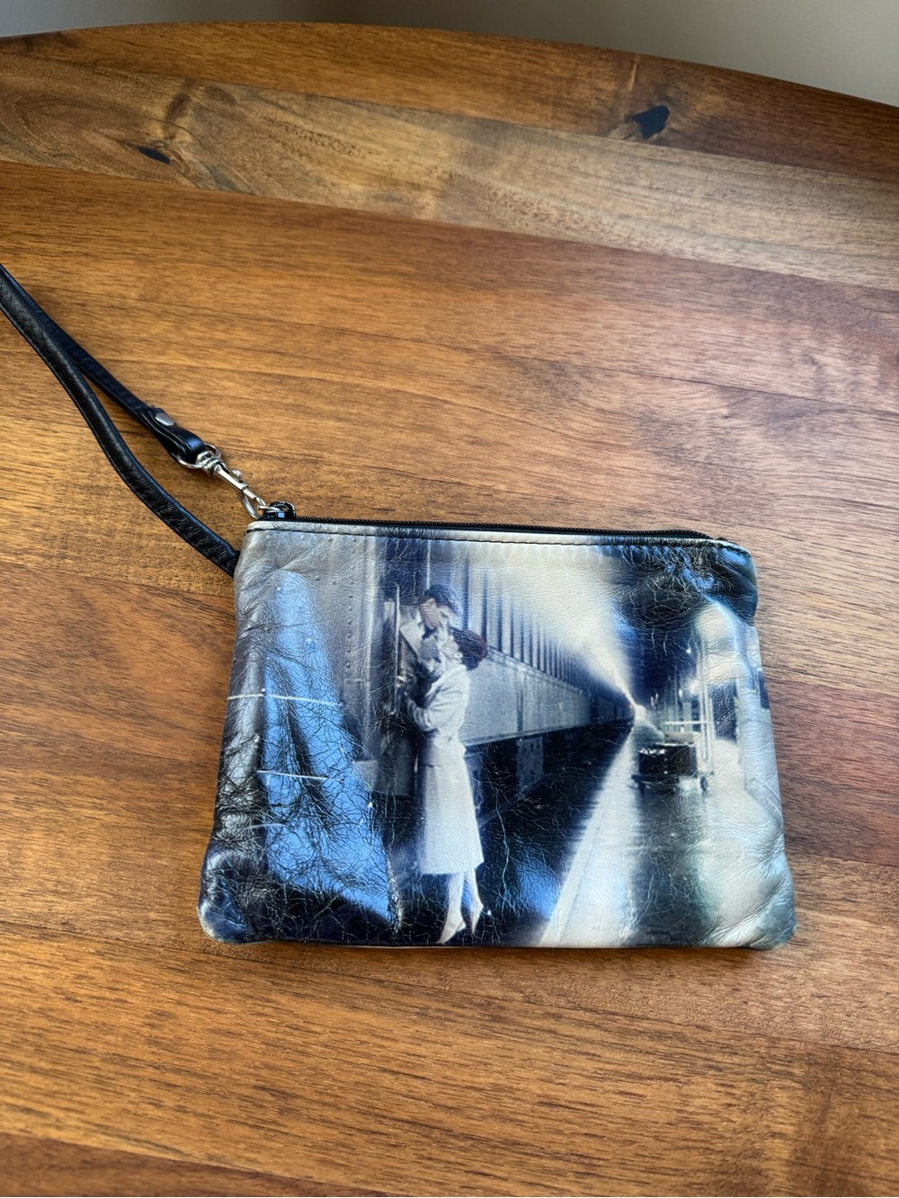 Nancy Lucia Distressed Leather Wristlet